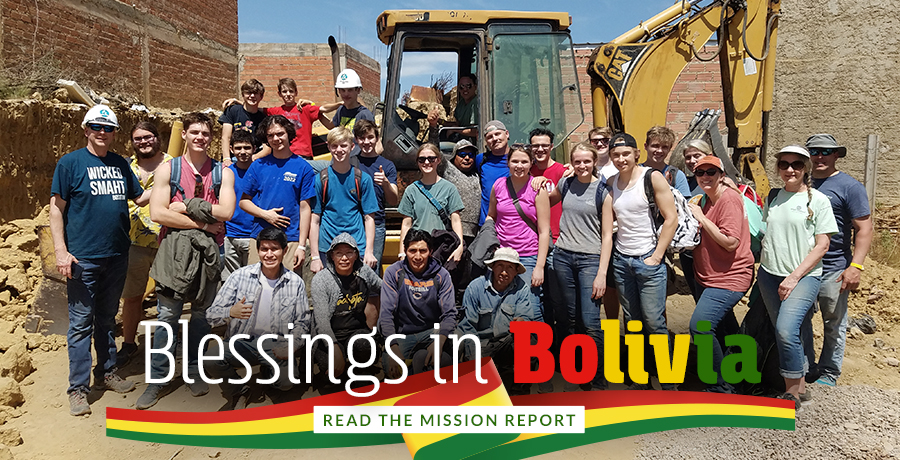 Group photo of missionaries in Bolivia - click to read the mission report