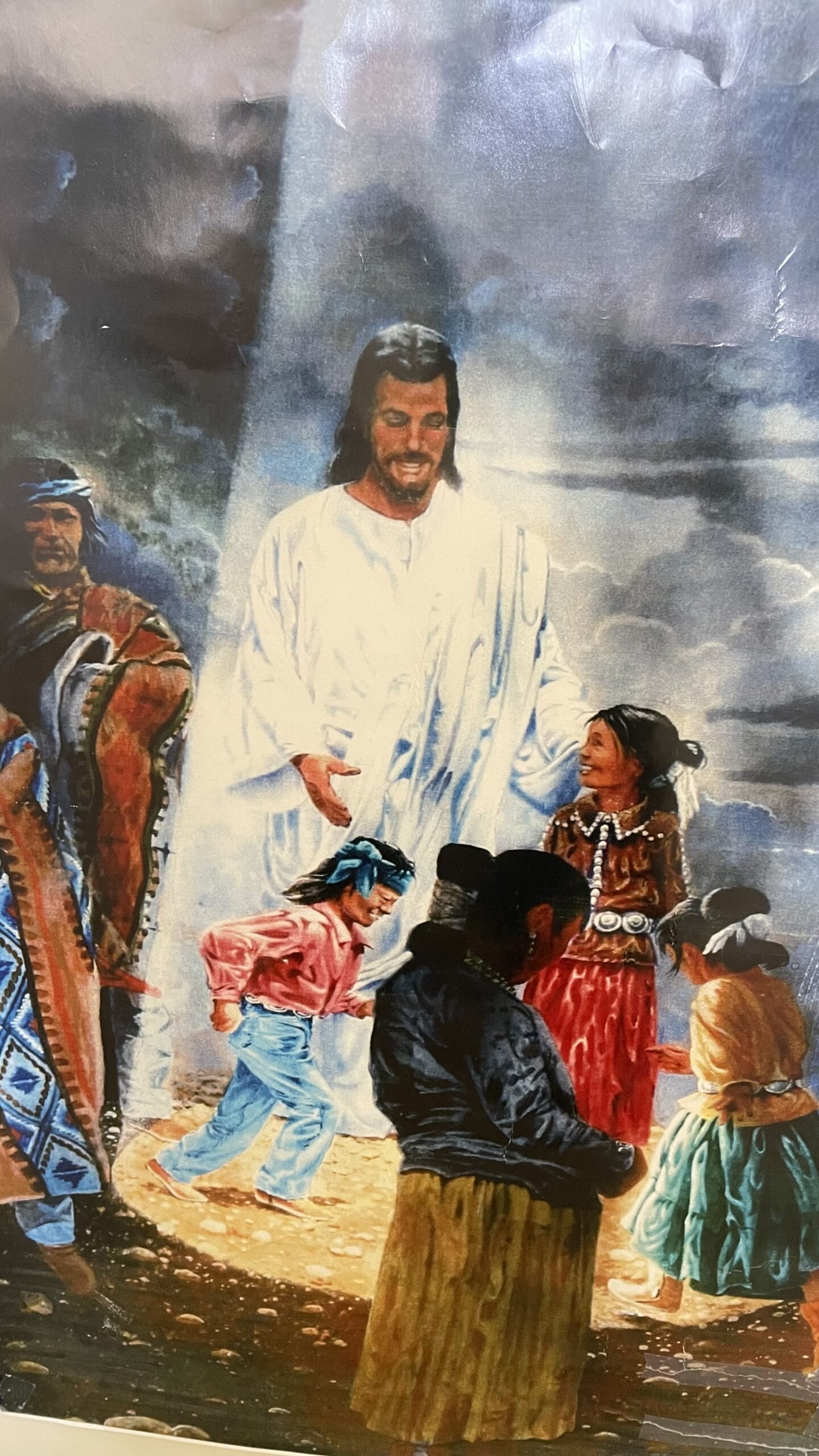 A picture of Navajo children with Jesus will greet you on the campus of La Vida Mission