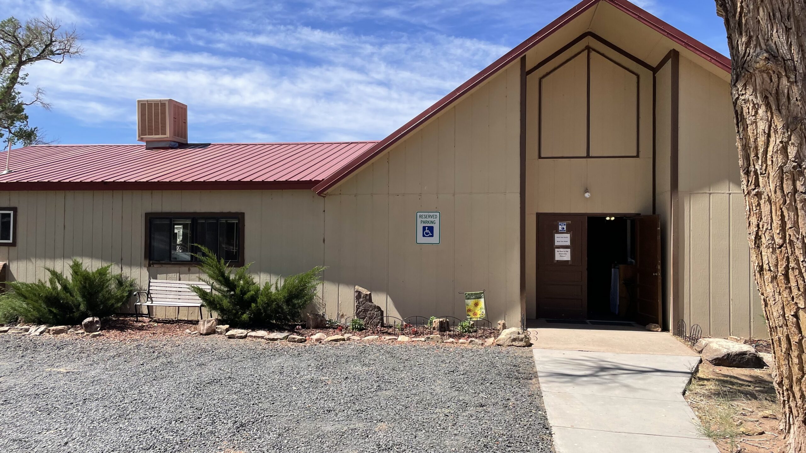 The church and fellowship hall where meetings will be held during the series.