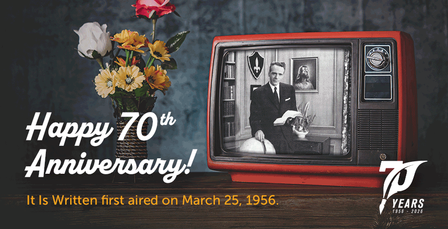 Happy 70th anniversary! It Is Written first aired on March 25, 1956.